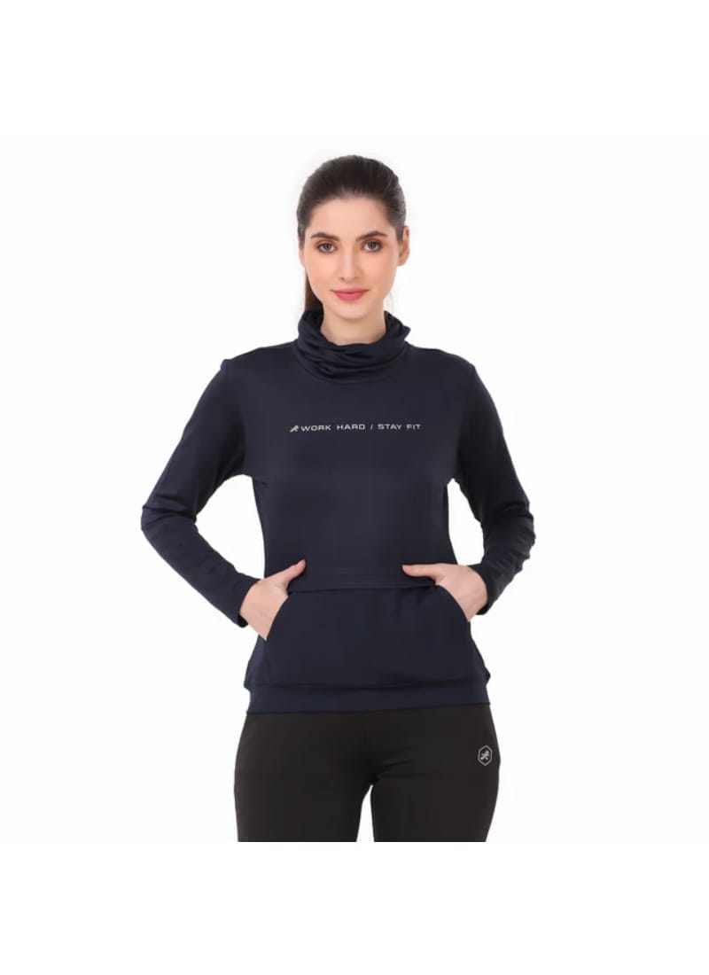 Performance Cowl Neck Tshirt For Women FS (Oxford Blue)