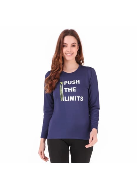 Push The Limits Tshirt For Women FS (Blue Blood)