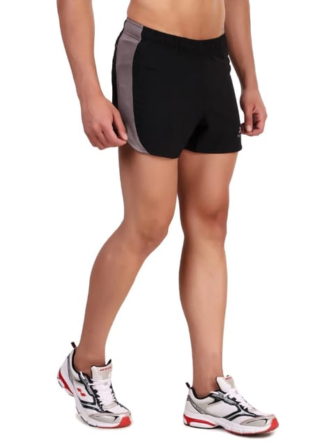 3" Ultra Running Marathon Split Shorts For Men (Black/Beige)