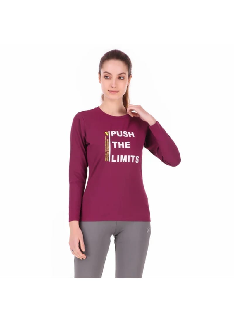 Push The Limits Tshirt For Women FS (Plum)