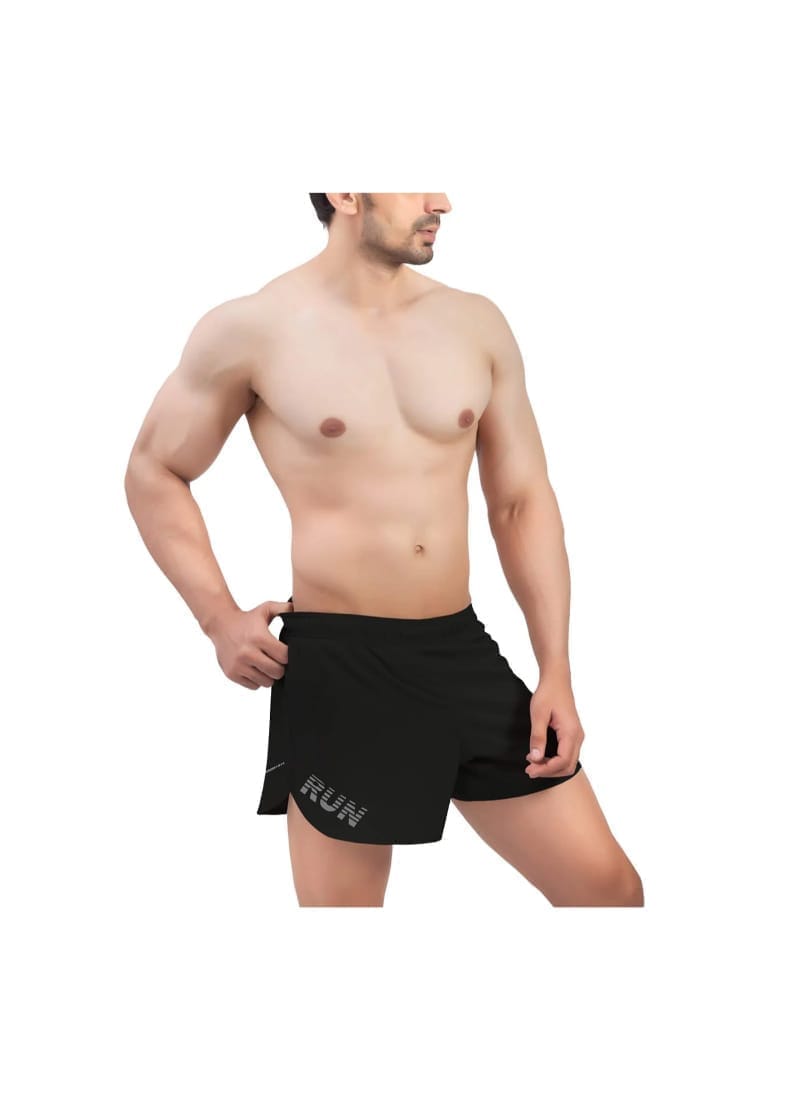 3" Ultra Running Marathon Split Shorts For Men (BLACK)