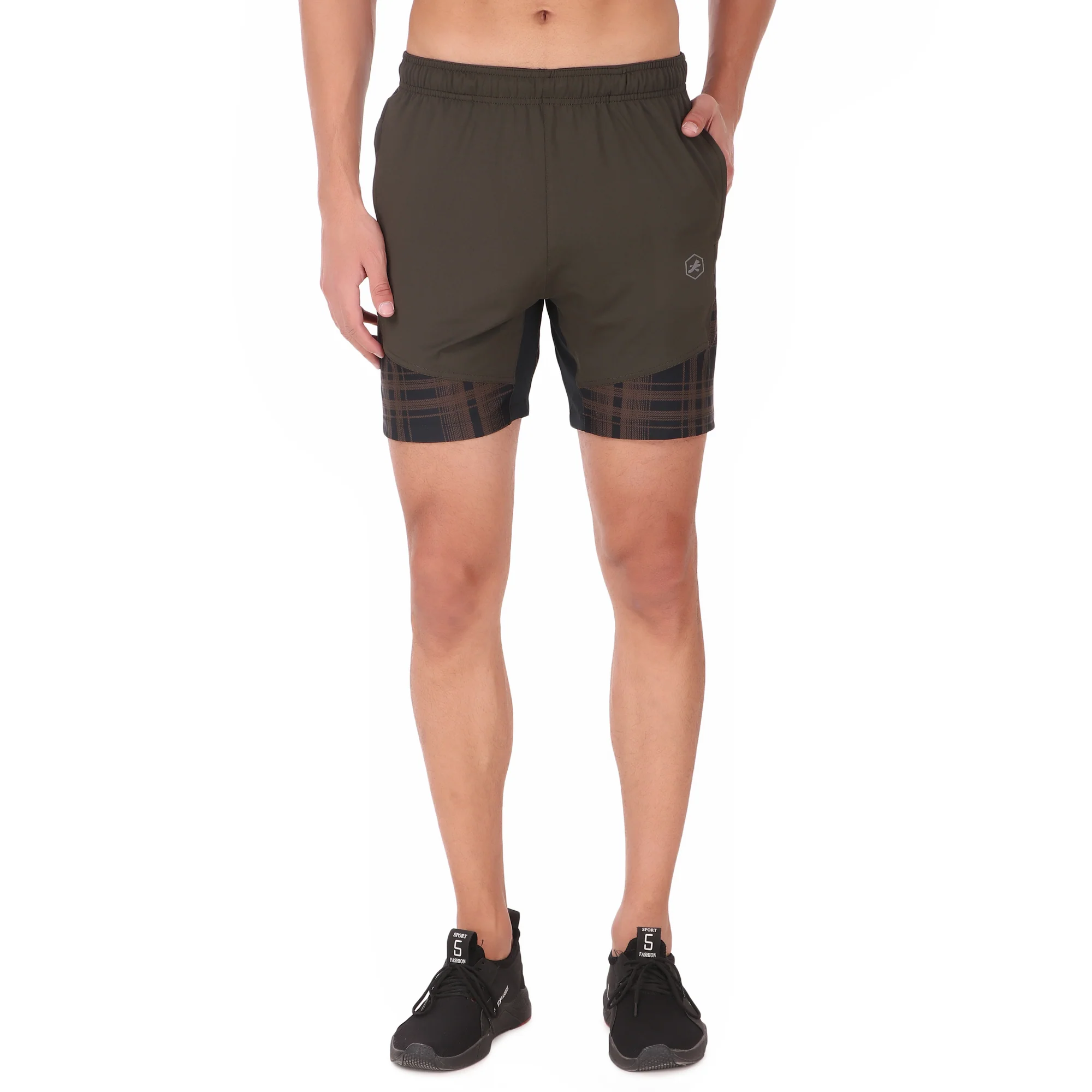 Omega Shorts For Men Zip Pockets (Military Plade)