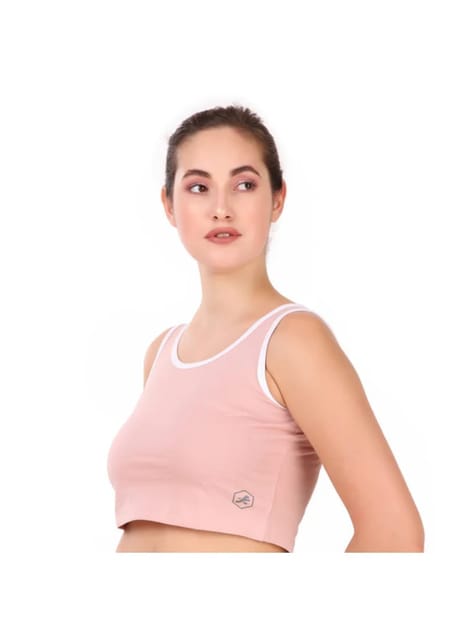 Cotton Crop Tank Top For Women (Pink)