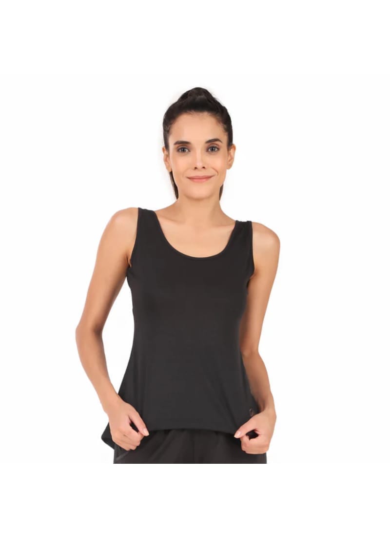 Back Cut-Out Sleeveless Tshirt For Women (Black)