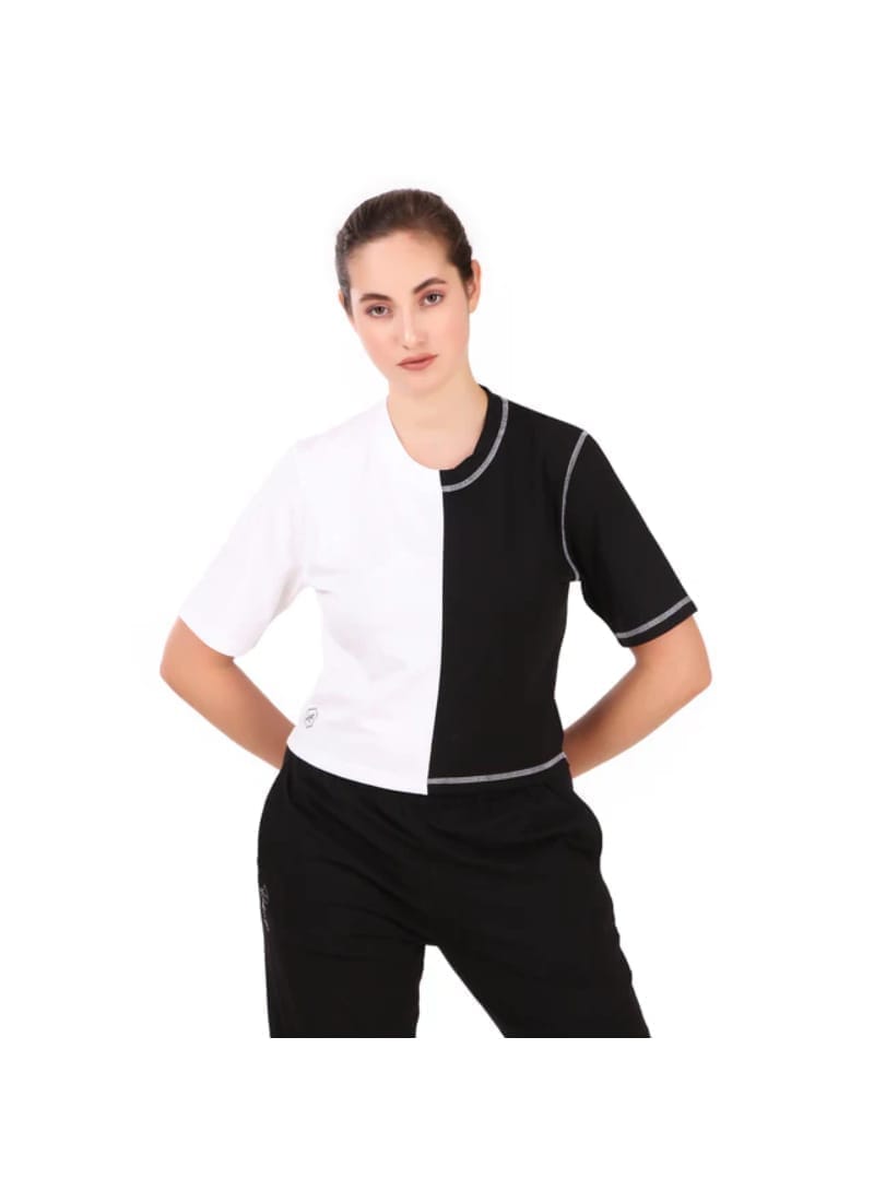 Cotton Crop Top For Women (Black/White)