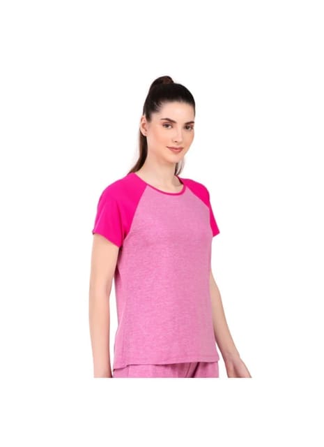 Performance Raglan Sleeves Tshirt For Women (Pink Heather)