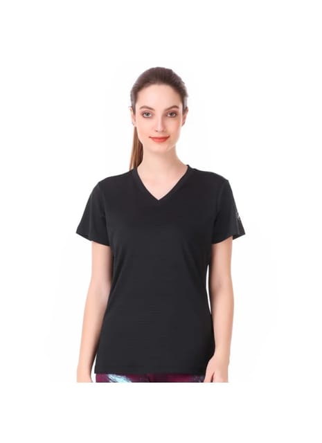 Performance V-Neck Tshirt For Women (Black)