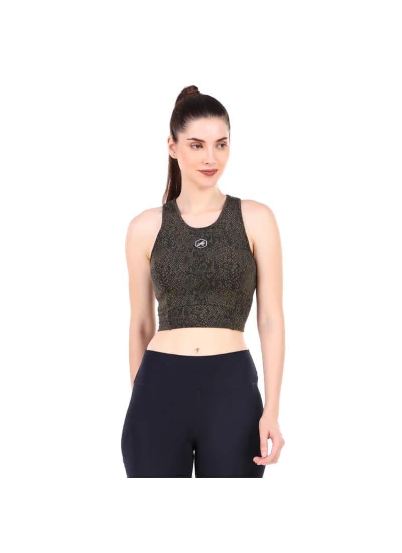 Performance Sports Bra (Green Snake Pattern)