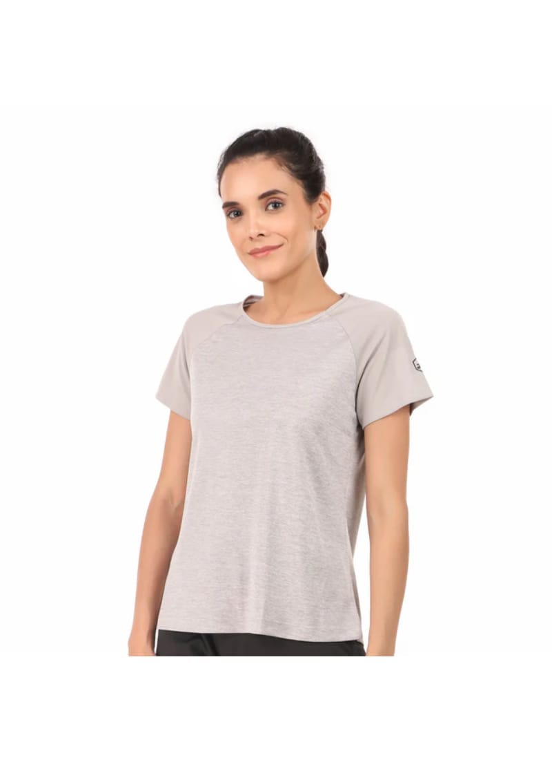 Performance Raglan Sleeves Tshirt For Women (Smoke Melange)