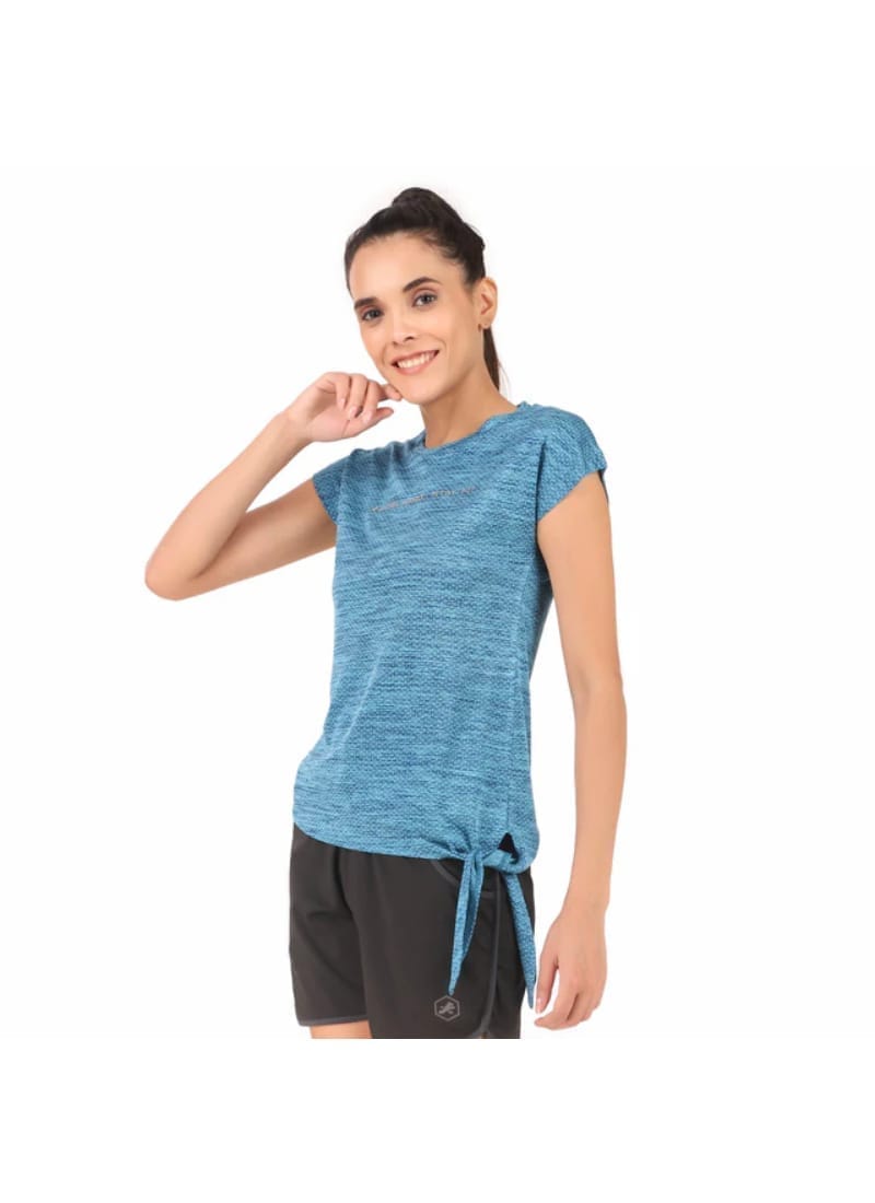 Mega Sleeve Side Knot Tshirt For Women (Light Blue)