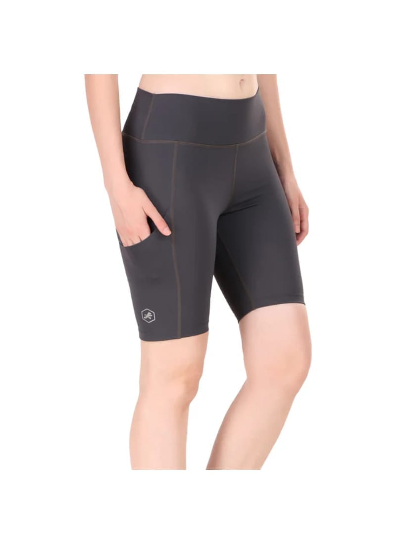 Nylon Compression Shorts For Women (Dark Grey)