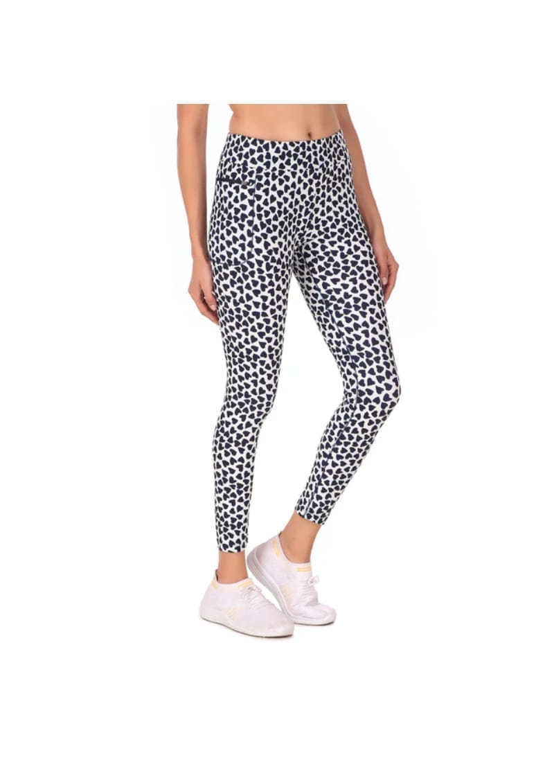 Gym Yoga Running Legging For Women Zip Pocket (Hearts)