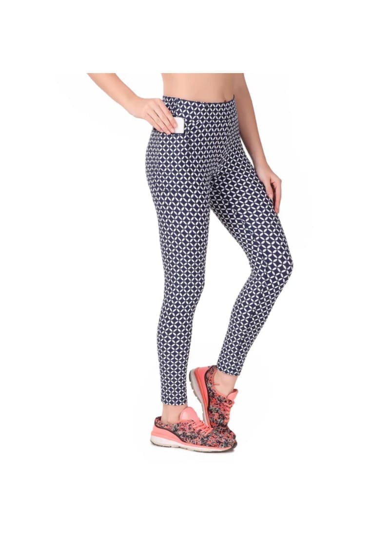 Performance Legging Tights For Women (Navy Spiral)