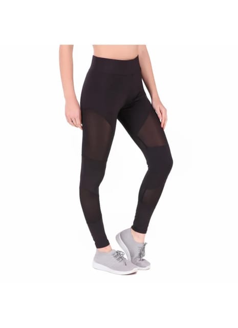 Mesh Panel Legging/Tights For Women (Black)