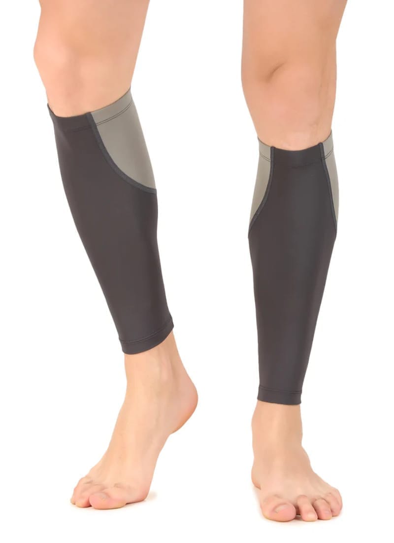 Nylon Compression Calf Sleeves (Dark Grey/Light Grey)