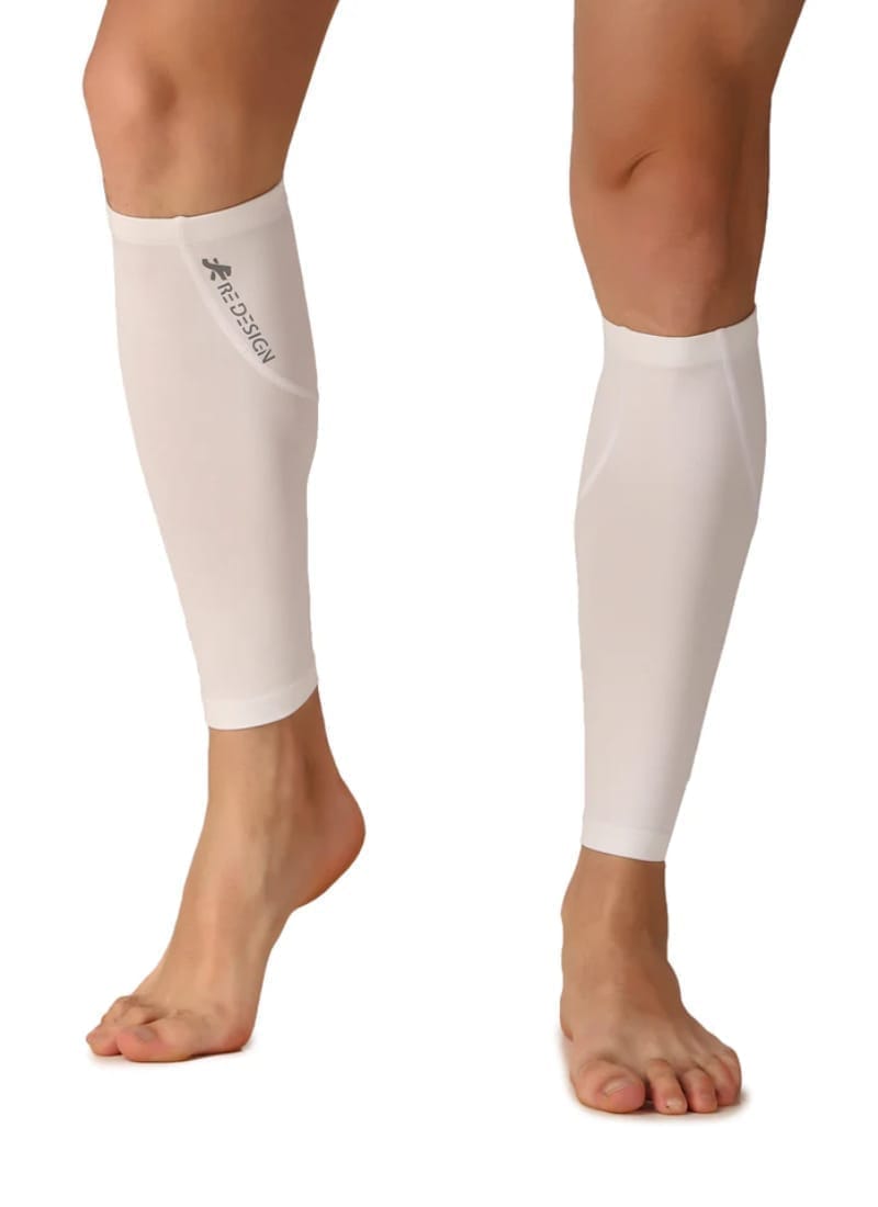 Nylon Compression Calf Sleeves (White)