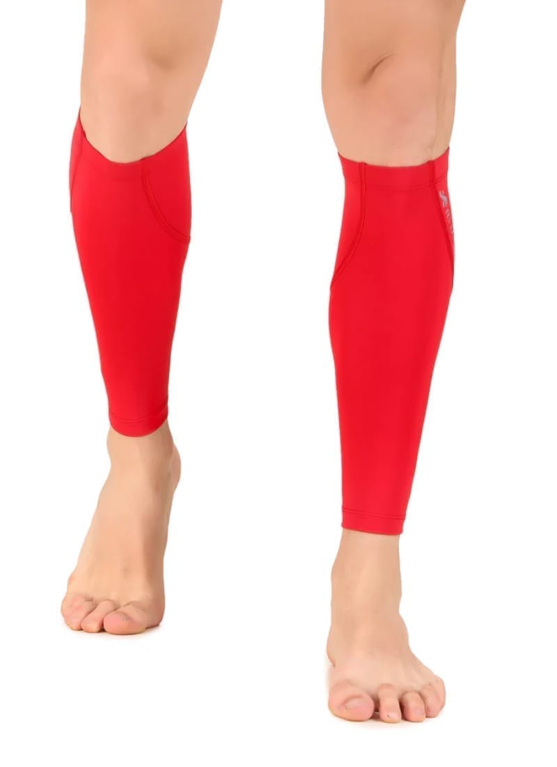 Nylon Compression Calf Sleeves (Red)