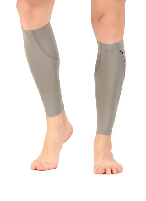 Nylon Compression Calf Sleeves (Light Grey)