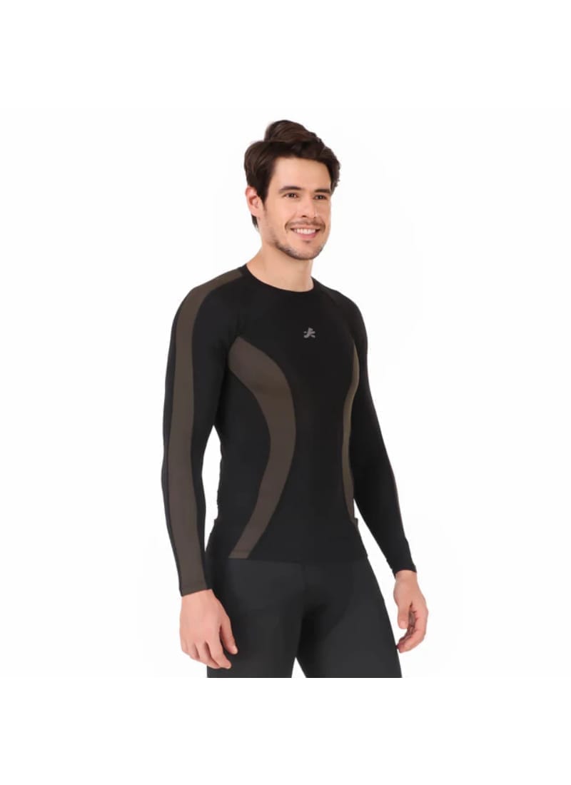 ReDesign Nylon Compression Top Full Sleeve (BLACK/GREEN)