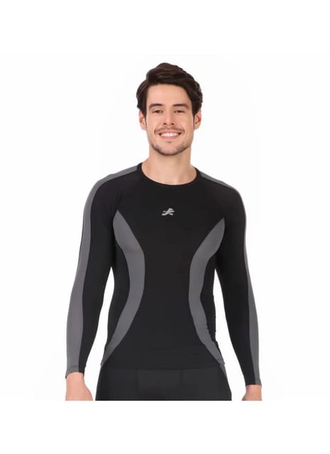 ReDesign Nylon Compression Top Full Sleeve (BLACK/DARK GREY)