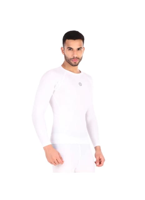 Recharge Polyester Compression Top Full Sleeve (White)