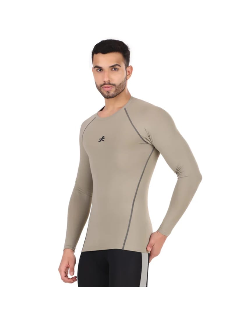 Nylon Compression Tshirt Full Sleeve Tights For Men (Pista)