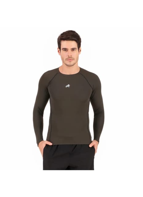 Nylon Compression Tshirt Full Sleeve Tights For Men (Green)