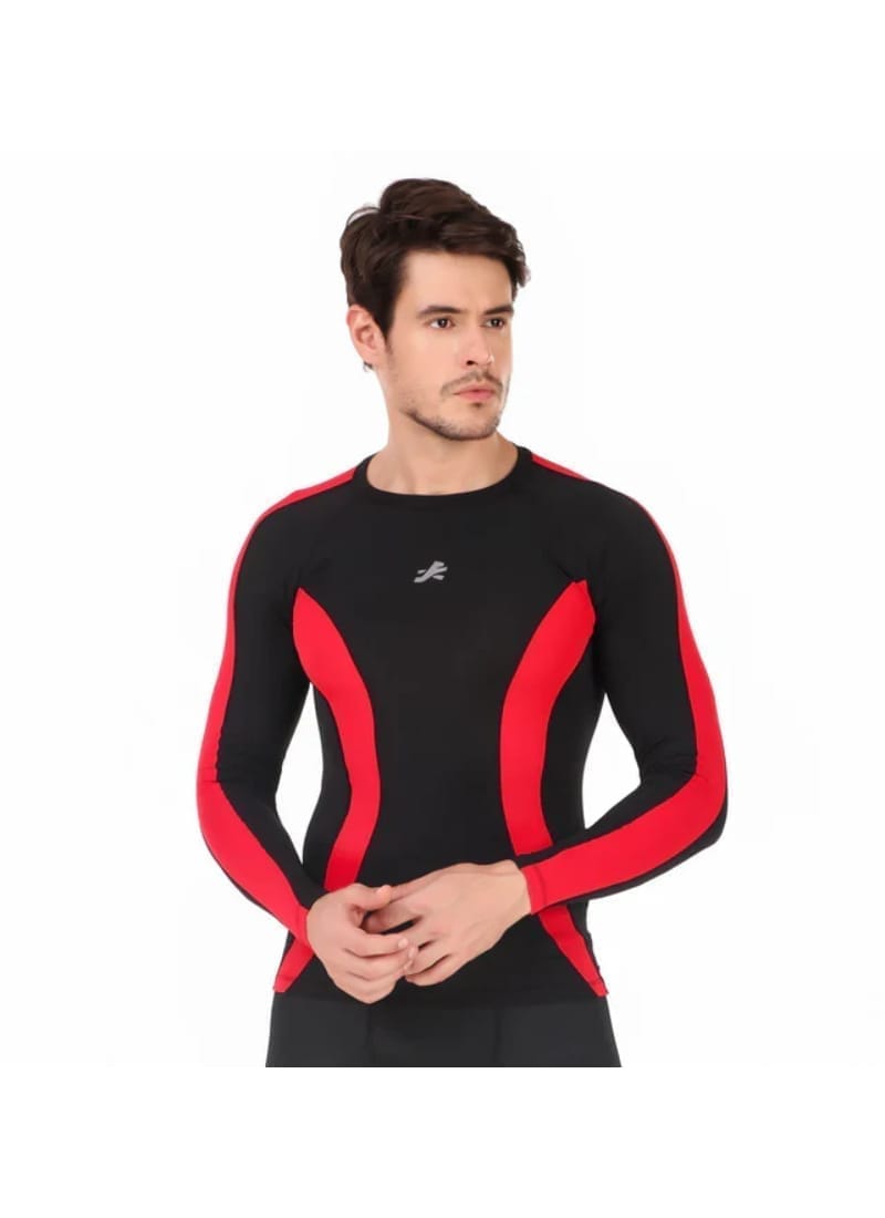 ReDesign Nylon Compression Top Full Sleeve (BLACK/RED)