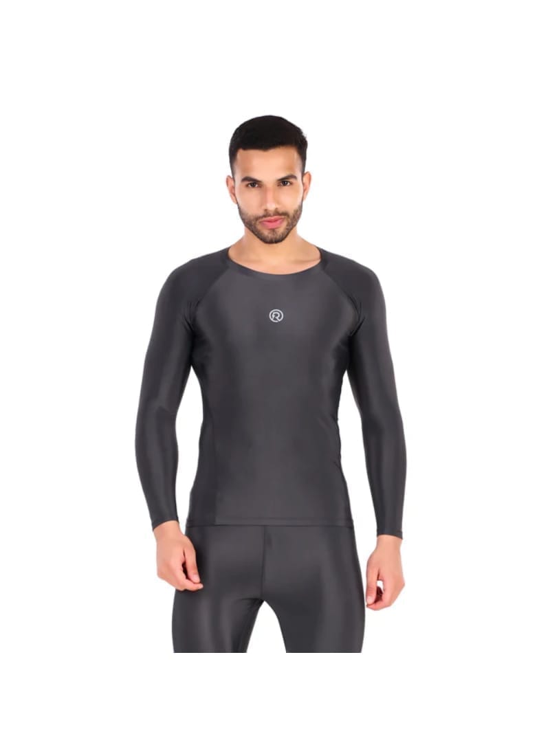 Recharge Polyester Compression Top Full Sleeve (Dark Grey)