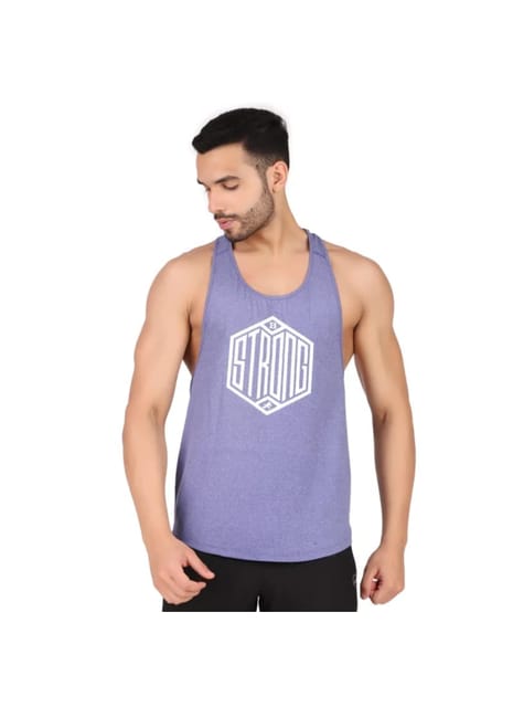 Gym Stringer For Men (Blue Heather)