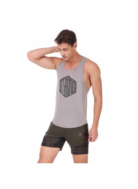 Gym Stringer For Men (Frost Grey)