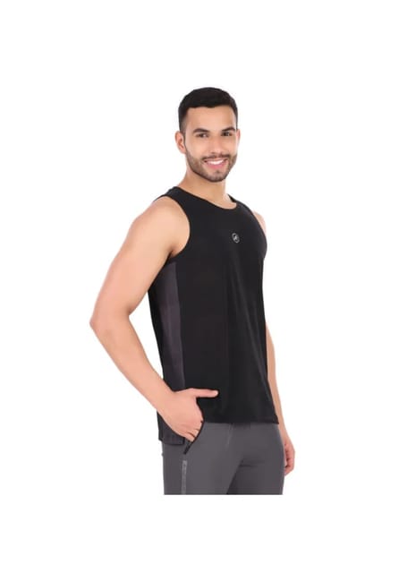 Performance Cut Sleeves Tshirt For Men (Black/Grey)