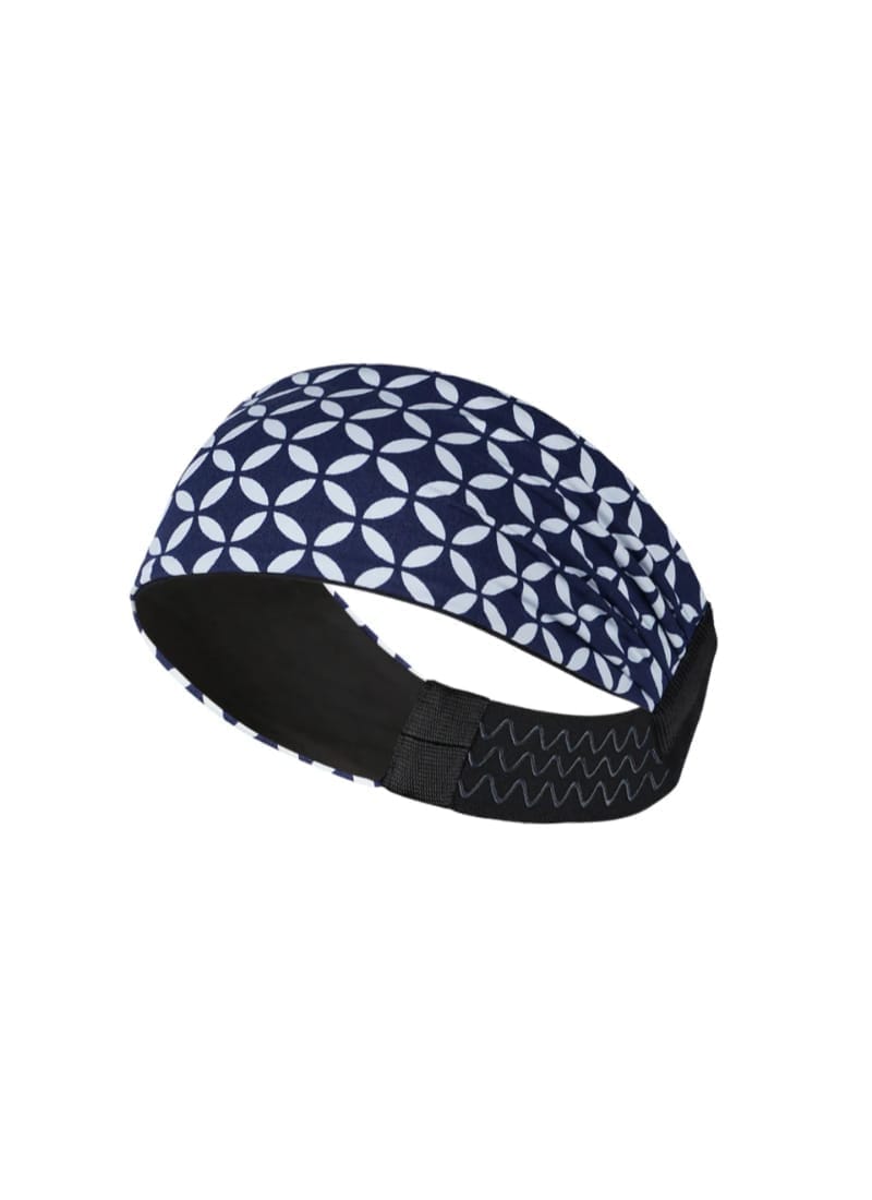 Sports Headband For Men and Women (Navy Spiral)