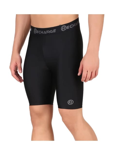 Recharge Polyester Compression Shorts (Black)