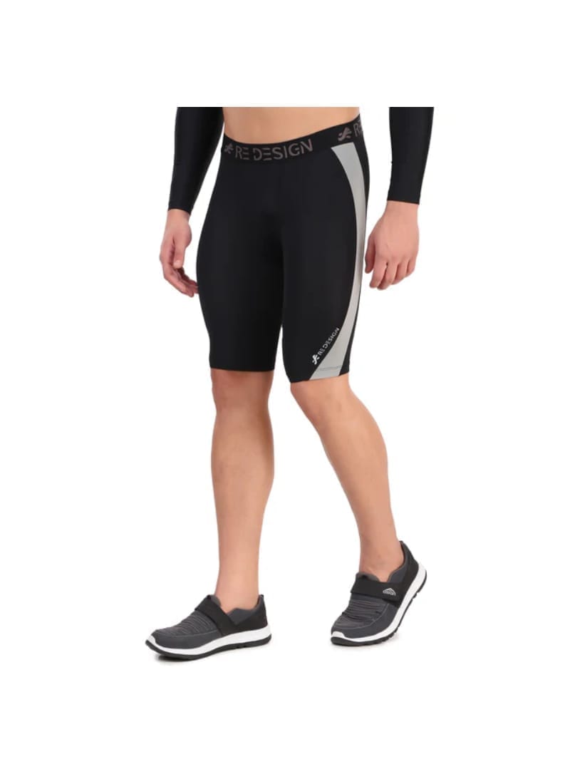 Nylon DC Curve Compression Shorts and Half Tights For Men (BLACK/L.GREY)