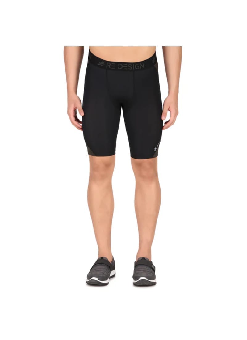 Nylon DC Curve Compression Shorts and Half Tights For Men (BLACK/GREEN)