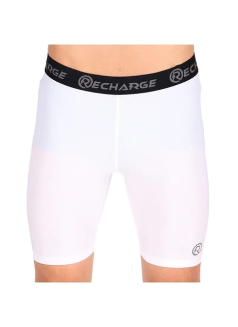 Recharge Polyester Compression Shorts (White)