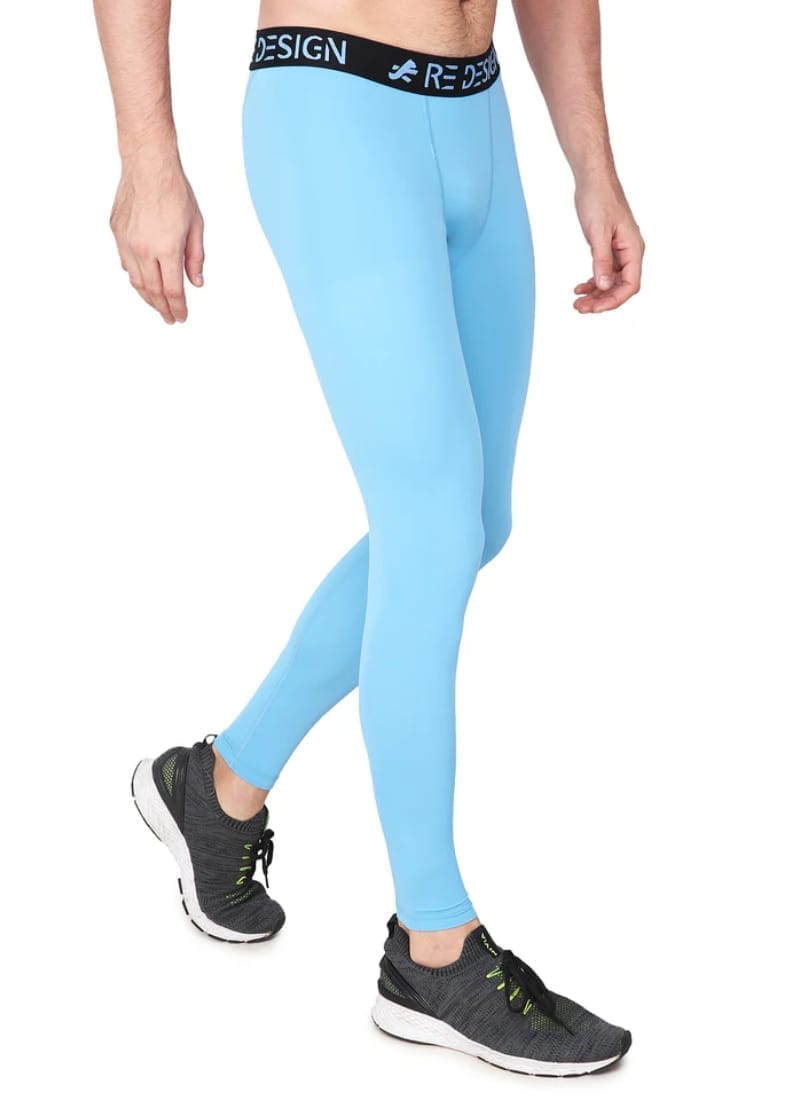 Nylon Compression Pant and Full Tights For Men (Sky Blue)