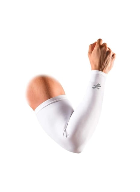 Nylon Compression Arm Sleeves For Men and Women (WHITE)