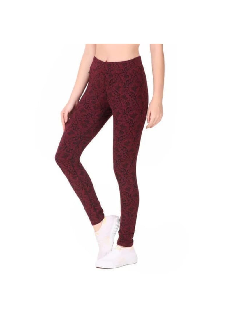 Gym Yoga Running Legging For Women Zip Pocket (Mehroon)