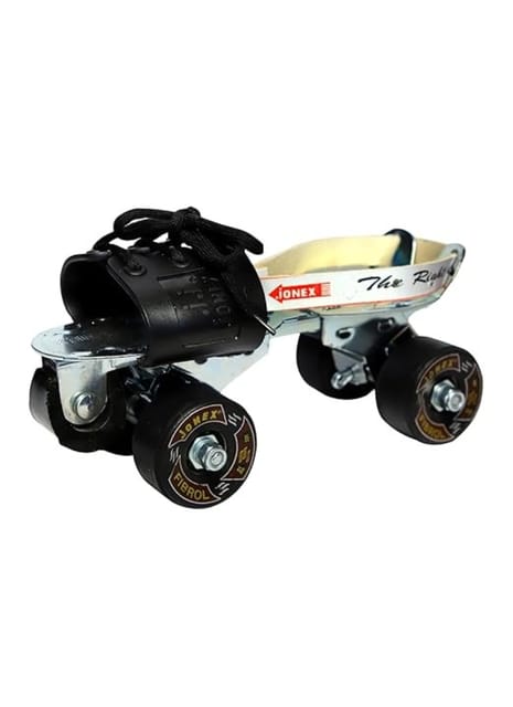 JJ JONEX Fibrol with Brake Adjustable Quad Roller Skates Suitable for Age Group 6 -15 Years (MYC)