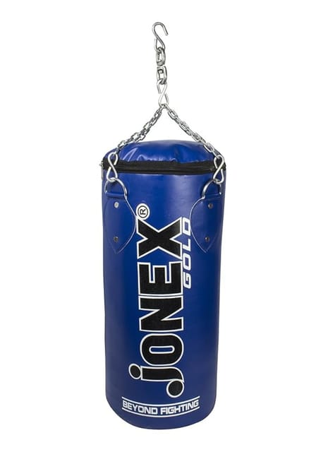 JJ Jonex Ultimate (2 Feet) Filled/Unfilled Heavy Punching Bag (PU) Material Boxing MMA Sparring Punching Training Kickboxing with Rust Proof Stainless Steel Hanging Chain (Blue) (MYC)