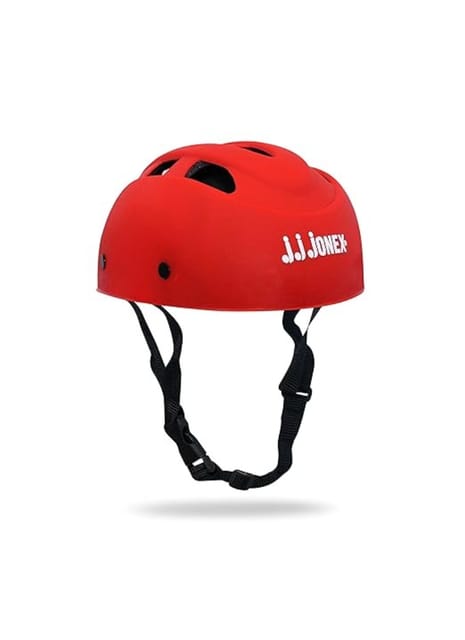 JJ JONEX Protective PVC Helmet Skating and Cycling Age 4 to 7 Year (MYC) (RED, Small)