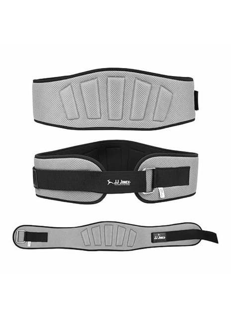 JJ JONEX Unisex Weightlifting Gym Belt for Fitness Workout SOFT Air Mesh | Stabilized Support |Lightweight Design,Grey (MYC),Small