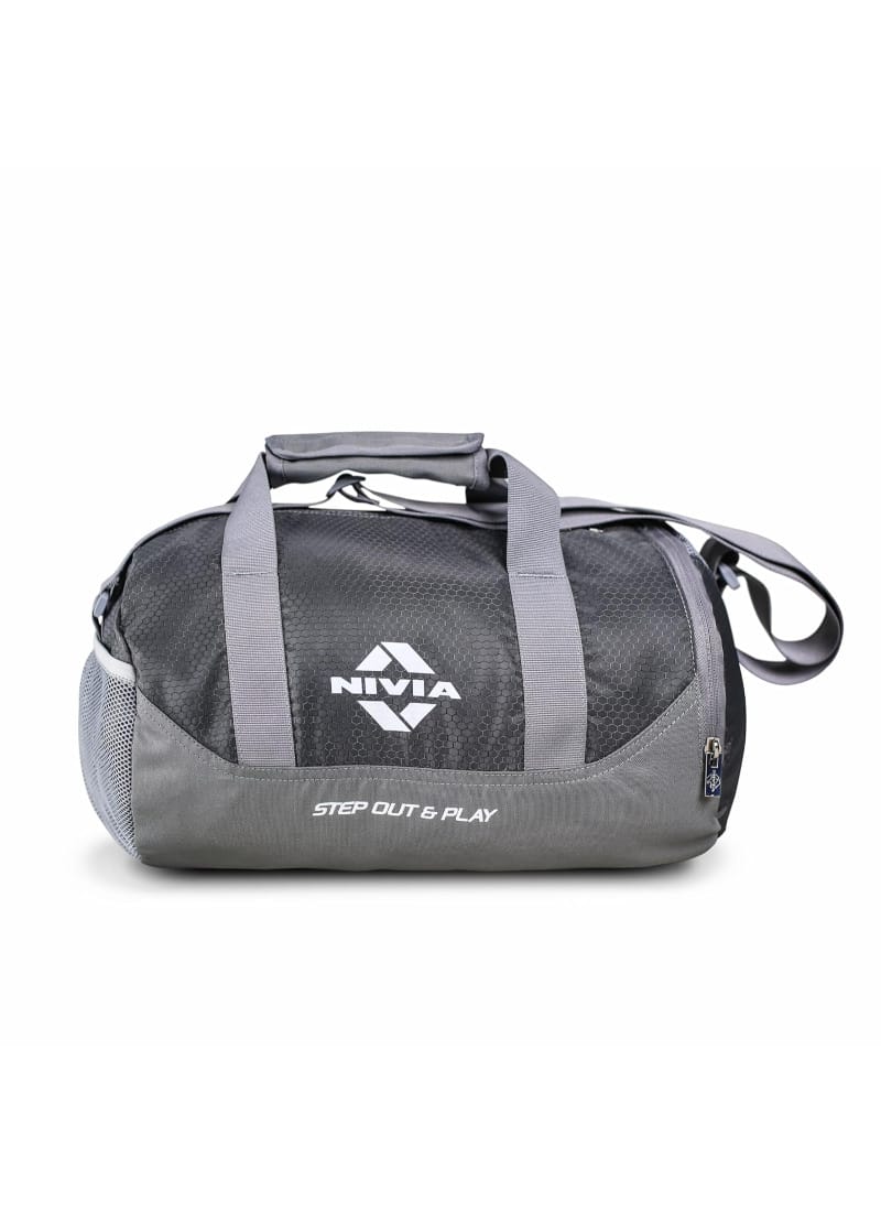 NIVIA Beast Gym Bag-4 Polyester/Unisex Gym Bags/Shoulder Bag for Men & Women with Separate Shoes Compartment/Carry Gym Accessories/Fitness Bag/Sports & Travel Bag/Sports Kit Grey