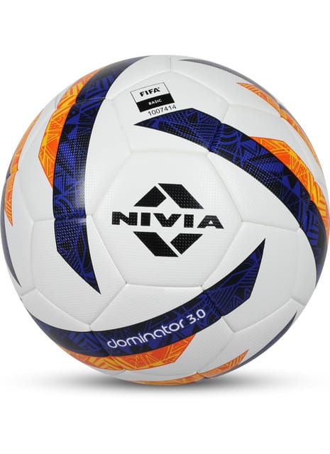 Nivia Dominator 3.0 Football, 32 Panels, Thermobound Football, Grained PU, Suitable for Soft & Wet Ground, Hard Ground with Grass & Artifical Turf, International Match Ball, Size - 5