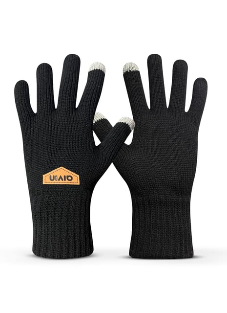 AIVIN SWIFT Winter Touchscreen Gloves Unisex Warm Stretch Knitted Wool Mittens with Touch Screen Capability Woolen Comfort Full-Fingered Protection Stylish Solid Knit Double Layered