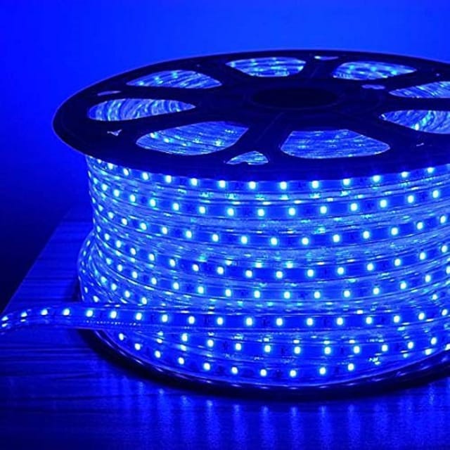 LED Strip Rope Lights, 3000K Blue Outdoor Indoor Waterproof, Flexible,Cutable 120 LEDs per Meter SMD2835 Tape Light (16.40ft 5meter, Blue)