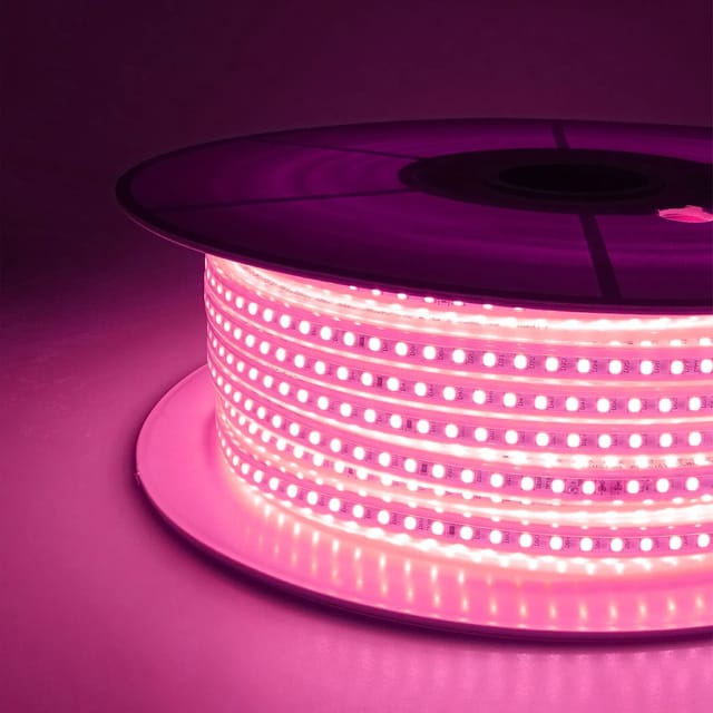 LED Strip Rope Lights, 3000K Pink Outdoor Indoor Waterproof, Flexible,Cutable 120 LEDs per Meter SMD2835 Tape Light (16.40ft 5meter, Pink)