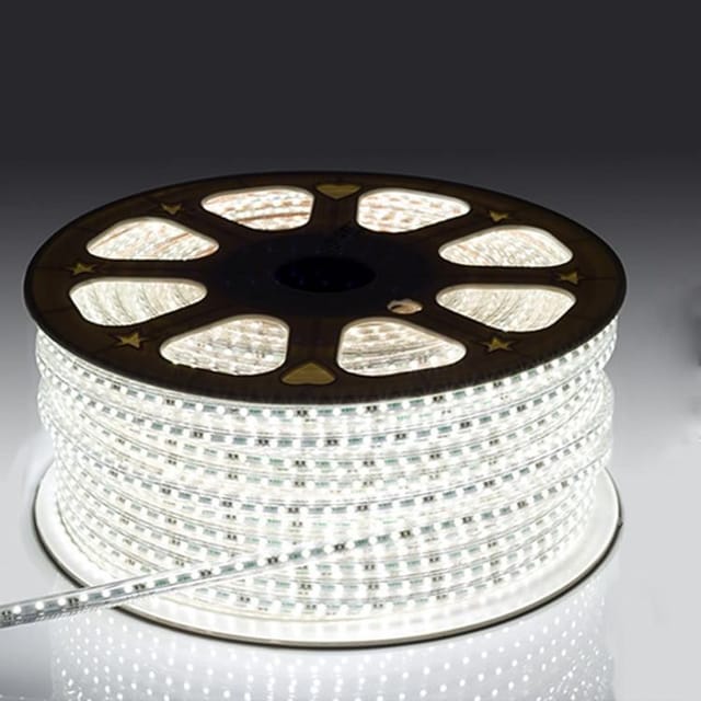 LED Strip Rope Lights, 3000K White Outdoor Indoor Waterproof, Flexible,Cutable 120 LEDs per Meter SMD2835 Tape Light (16.40ft 5meter, White)